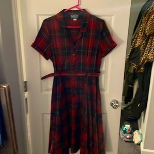 NWOT collectif vintage plaid swing dress large 12